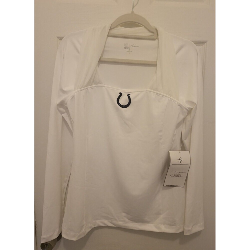 Indianapolis Colts All Sport Couture Long Sleeve Shirt with Mesh Collar Size L